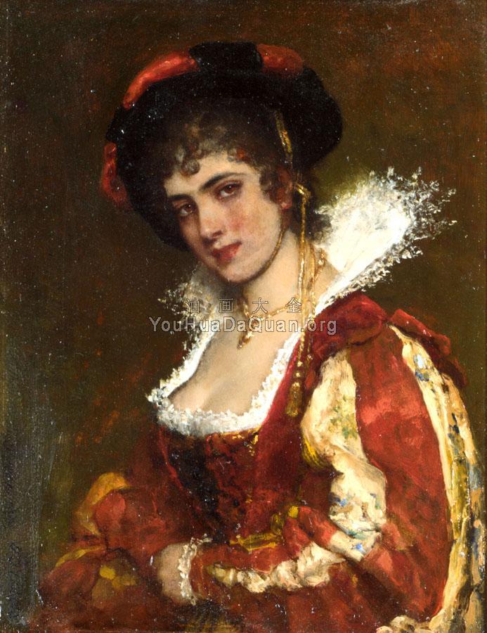 Portrait of a Venetian Lady - 尤金·德·布拉斯